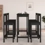 5-teiliges Bar-Set aus massivem schwarzem Kiefernholz von , Möbelsets für Küchen und Esszimmer - Ref: Foro24-3124706, Preis: ...