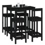 5-teiliges Bar-Set aus massivem schwarzem Kiefernholz von , Möbelsets für Küchen und Esszimmer - Ref: Foro24-3124706, Preis: ...