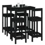 5-teiliges Bar-Set aus massivem schwarzem Kiefernholz von , Möbelsets für Küchen und Esszimmer - Ref: Foro24-3124706, Preis: ...