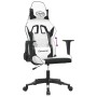 Silla gaming cuero sintético blanco y negro en Sillas gaming | Comprar online en Foro24