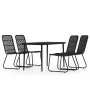 Juego de comedor de jardín 5 piezas negro de , Conjuntos de jardín - Ref: Foro24-3099181, Precio: 532,47 €, Descuento: %