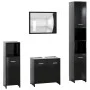 Black engineered wood 4-piece bathroom furniture set by , Bathroom furniture - Ref: Foro24-3056881, Price: 181,92 €, Discount: %