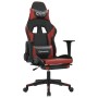 Silla gaming con reposapiés cuero sintético negro rojo tinto en Sillas gaming | Comprar online en Foro24
