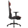 Silla gaming con reposapiés cuero sintético negro rojo tinto en Sillas gaming | Comprar online en Foro24