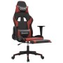 Silla gaming con reposapiés cuero sintético negro rojo tinto en Sillas gaming | Comprar online en Foro24