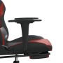Silla gaming con reposapiés cuero sintético negro rojo tinto en Sillas gaming | Comprar online en Foro24