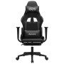 Silla gaming con reposapiés cuero sintético negro en Sillas gaming | Comprar online en Foro24