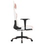 Silla gaming con reposapiés cuero sintético blanco y rosa en Sillas gaming | Comprar online en Foro24