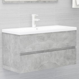 Concrete gray engineered wood cabinet with sink by , bathroom vanities - Ref: Foro24-3071652, Price: 295,24 €, Discount: %