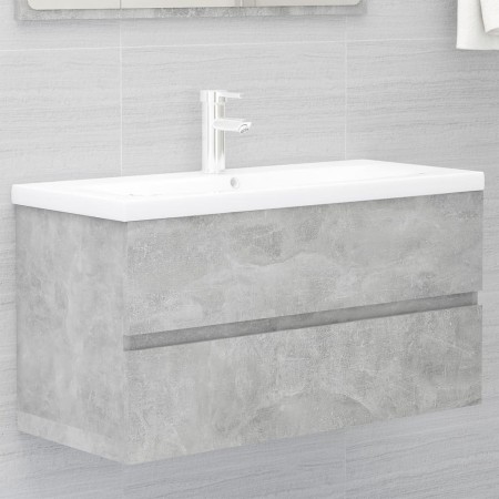 Concrete gray engineered wood cabinet with sink by , bathroom vanities - Ref: Foro24-3071652, Price: 295,34 €, Discount: %
