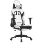 Silla gaming con reposapiés cuero sintético blanco negro en Sillas gaming | Comprar online en Foro24