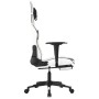 Silla gaming con reposapiés cuero sintético blanco negro en Sillas gaming | Comprar online en Foro24