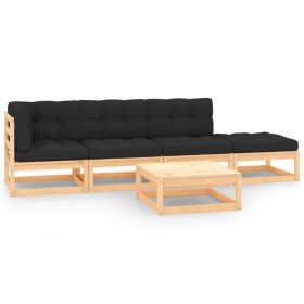 5-piece garden furniture set with solid pine wood cushions by , Garden sets - Ref: Foro24-3083775, Price: 358,41 €, Discount: %