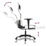 Silla gaming con reposapiés cuero sintético blanco negro en Sillas gaming | Comprar online en Foro24