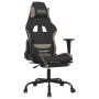 Silla gaming con reposapiés tela negro y gris taupe en Sillas gaming | Comprar online en Foro24