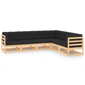 Garden furniture set 6 pieces and cushions solid pine wood by , Garden sets - Ref: Foro24-3083794, Price: 541,98 €, Discount: %