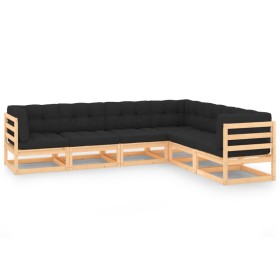 Juego de muebles de jardín 6 pzas y cojines madera maciza pino de , Conjuntos de jardín - Ref: Foro24-3083794, Precio: 547,38...