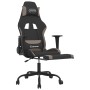 Silla gaming con reposapiés tela negro y gris taupe en Sillas gaming | Comprar online en Foro24