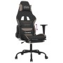 Silla gaming con reposapiés tela negro y gris taupe en Sillas gaming | Comprar online en Foro24
