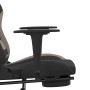 Silla gaming con reposapiés tela negro y gris taupe en Sillas gaming | Comprar online en Foro24