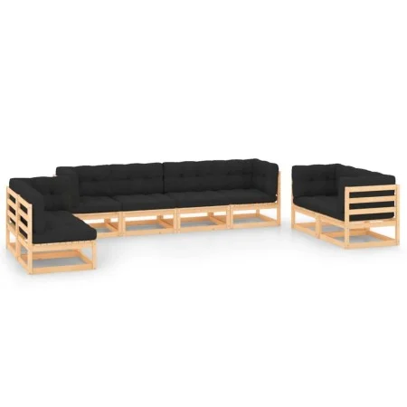 Garden furniture 8 pieces and cushions solid pine wood by , Garden sets - Ref: Foro24-3083806, Price: 746,88 €, Discount: %