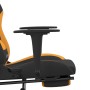 Silla gaming con reposapiés tela negro y naranja en Sillas gaming | Comprar online en Foro24