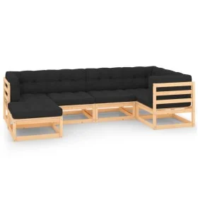 Garden furniture set 6 pieces and cushions solid pine wood by , Garden sets - Ref: Foro24-3083812, Price: 488,07 €, Discount: %