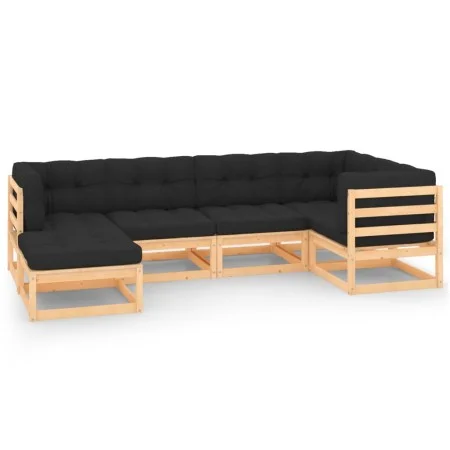 Garden furniture set 6 pieces and cushions solid pine wood by , Garden sets - Ref: Foro24-3083812, Price: 488,07 €, Discount: %