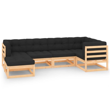 Gartenmöbel-Set 6-teilig und Kissen aus massivem Kiefernholz von , Gartensets - Ref: Foro24-3083812, Preis: 493,26 €, Rabatt: %
