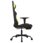 Silla gaming con reposapiés tela verde claro y negro en Sillas gaming | Comprar online en Foro24