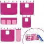 High bed for children with pink pine wood curtains 80x200 cm by , Beds and slatted bases - Ref: Foro24-3207014, Price: 268,68...
