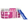 Cama alta para niños con cortinas madera pino rosa 90x200 cm de , Camas y somieres - Ref: Foro24-3207023, Precio: 316,29 €, D...