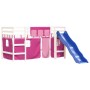 Cama alta para niños con cortinas madera pino rosa 90x200 cm de , Camas y somieres - Ref: Foro24-3207023, Precio: 316,29 €, D...