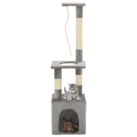 Rascador para gatos con postes rascadores de sisal 109 cm gris