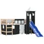 Cama alta niños con torre madera pino blanco negro 80x200 cm de , Camas y somieres - Ref: Foro24-3207063, Precio: 295,91 €, D...