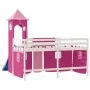 Cama alta para niños con torre madera pino rosa 90x200 cm de , Camas y somieres - Ref: Foro24-3207077, Precio: 340,83 €, Desc...