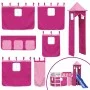 Cama alta para niños con torre madera pino rosa 90x200 cm de , Camas y somieres - Ref: Foro24-3207077, Precio: 340,83 €, Desc...