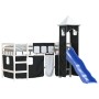 Kinder-Hochbett mit schwarz-weißem Kiefernholzturm 90x200 cm von , Betten und Lattenroste - Ref: Foro24-3207075, Preis: 349,5...