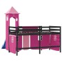 Hochbett für Kinder mit Turm aus rosa Kiefernholz 90x200 cm von , Betten und Lattenroste - Ref: Foro24-3207080, Preis: 296,10...