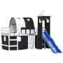 Kinder-Hochbett mit schwarz-weißem Kiefernholzturm 90x190 cm von , Betten und Lattenroste - Ref: Foro24-3207111, Preis: 350,6...
