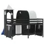 Kinder-Hochbett mit schwarz-weißem Kiefernholzturm 80x200 cm von , Betten und Lattenroste - Ref: Foro24-3207096, Preis: 299,2...
