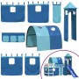 Hochbett für Kinder mit blauem Kiefernholzturm 80x200 cm von , Betten und Lattenroste - Ref: Foro24-3207094, Preis: 309,71 €,...