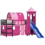 Hochbett für Kinder mit Turm aus rosa Kiefernholz 90x200 cm von , Betten und Lattenroste - Ref: Foro24-3207107, Preis: 314,39...