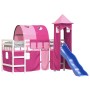Hochbett für Kinder mit Turm aus rosa Kiefernholz 90x190 cm von , Betten und Lattenroste - Ref: Foro24-3207113, Preis: 355,90...