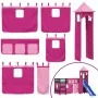 Cama alta para niños con torre madera pino rosa 90x190 cm de , Camas y somieres - Ref: Foro24-3207089, Precio: 291,89 €, Desc...