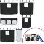 Children's loft bed with black white pine wood curtains 80x200 cm by , Beds and slatted bases - Ref: Foro24-3207009, Price: 2...