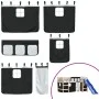 Children's loft bed with black white pine wood curtains 80x200 cm by , Beds and slatted bases - Ref: Foro24-3207009, Price: 2...