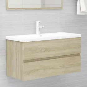 Waschtischunterschrank aus Sonoma-Eichenholzwerkstoff mit Waschbecken von , Badezimmerwaschtische - Ref: Foro24-3071651, Prei...