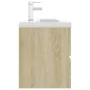 Waschtischunterschrank aus Sonoma-Eichenholzwerkstoff mit Waschbecken von , Badezimmerwaschtische - Ref: Foro24-3071651, Prei...