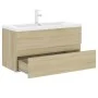 Sonoma oak engineered wood vanity unit with sink by , bathroom vanities - Ref: Foro24-3071651, Price: 284,74 €, Discount: %